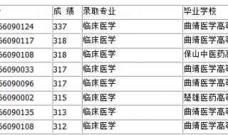 2020年大理医科大学录取分数线 大理学院分数线